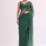 Castleton Green Organza Saree With Unstitched Blouse