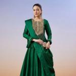 Banarasi Tissue Zardosi Kurta Lehenga With Tassels